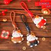 Leather Lucky Cat Keychain Lucky Cat Bag Hanging Ornament Cute Bag Decoration Accessories  Gift