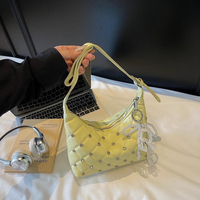 Retro Diamant Kleine Duftkette Schulter Umhängetasche Taschen mit Diamanten, Hochwertige Textur Modische Ausländische Pendler Damen Taschen