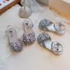 Girls' Stylish Closed-Toe Crystal Sandals - Summer Soft Sole Princess Shoes