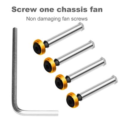 4Pcs Computer Case Fan Screws PC Cooling Fan Mount Screws Radiator Fixing