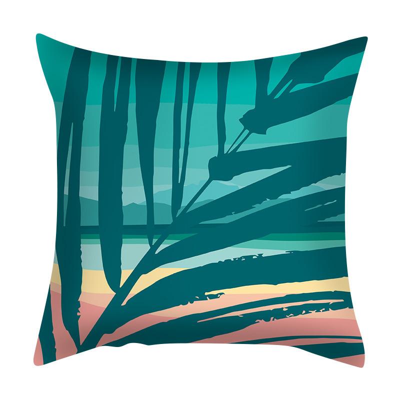 Summer Beach Scenery Cushion Cover Turquoise Pillowcase Polyester Sofa Chair Waist Hold Pillowcase Modern Home Decor 45x45cm