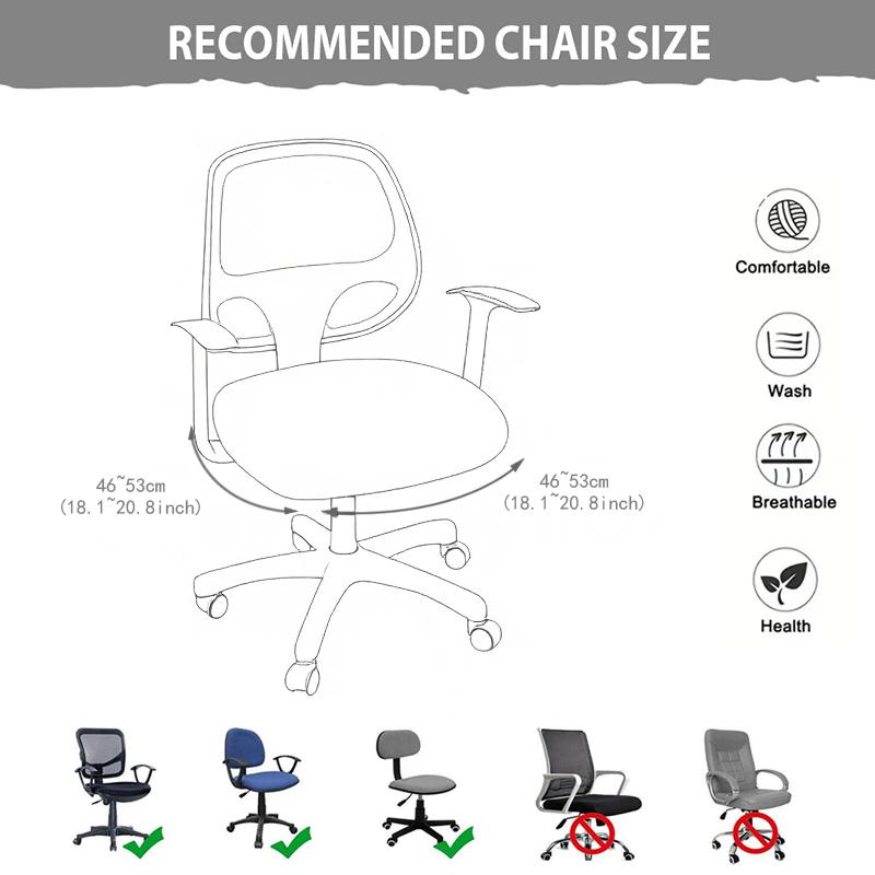 Cover For Computer Chair With Armrests Knitted Jacquard Cover For Swivel Office Chair Jacquard Seat Cover Computer Chairs