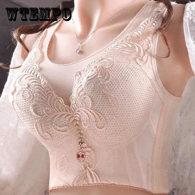 Women's Thin Bra Full Cup Big Breast Show Bra Without Wire Gather Large Size Adjustable Gather Underwear Sexy Lace Decoration Push Up Bras