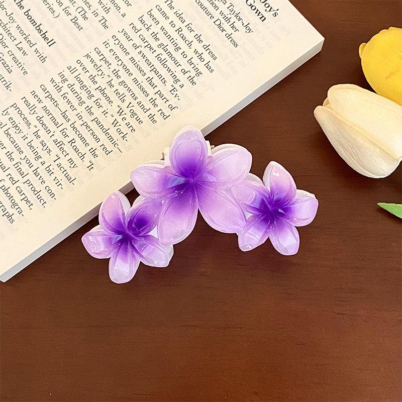 

Flower Shark Clip For Women, Versatile Hair Tie, Fashionable Flower Headpiece, Large Clip Style Hair Accessory фиолетовый