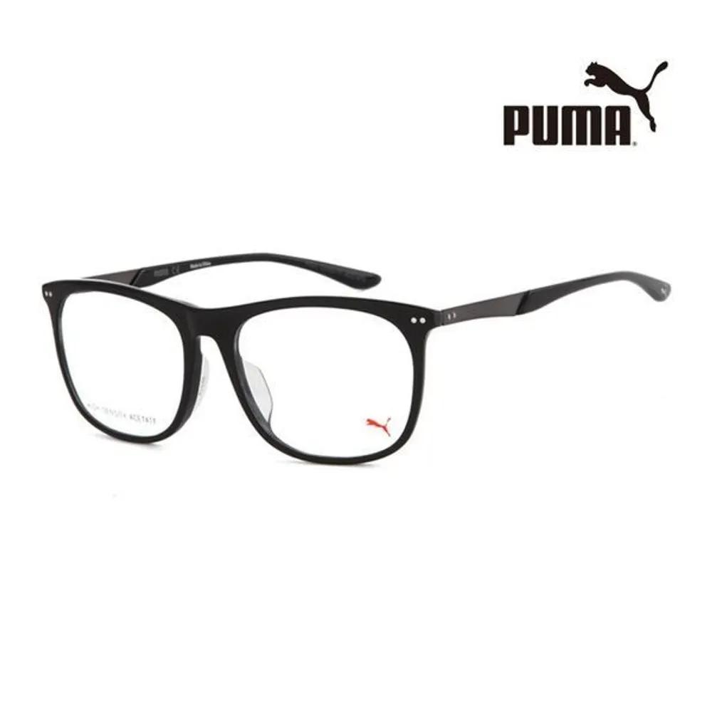 

Puma Eyeglass Frames PU0095OA 001 Square Horn-rimmed Glasses for Women and Men PU0095OA 001_XC [55]