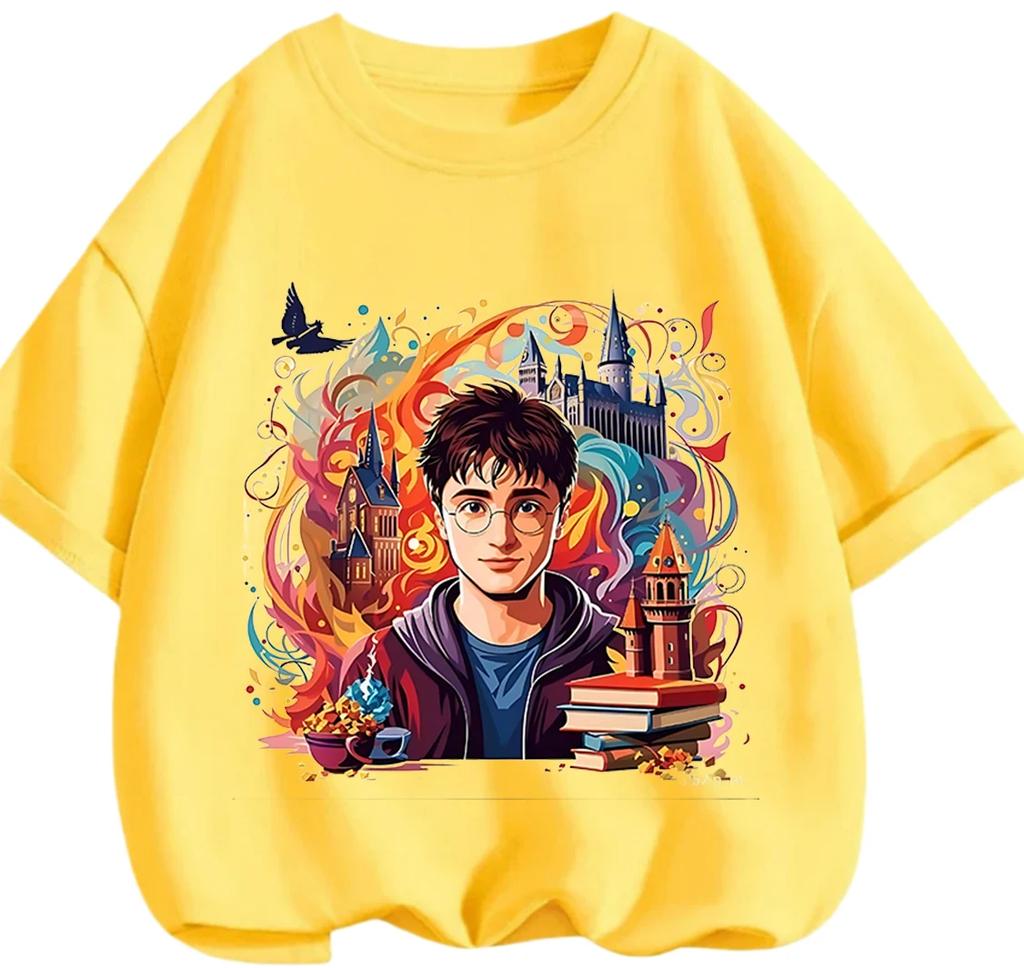 All Match Casual Harry Potter Kids T Shirt Cute Cartoon Printing Summer Daily Basic Clothing
