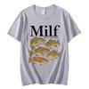 I Love Fish Fun Emoji Pack Tshirt Stylish Retro ShortSleeve TShirt Loose Fit Pure Cotton SpringSummer New Couple Shirt