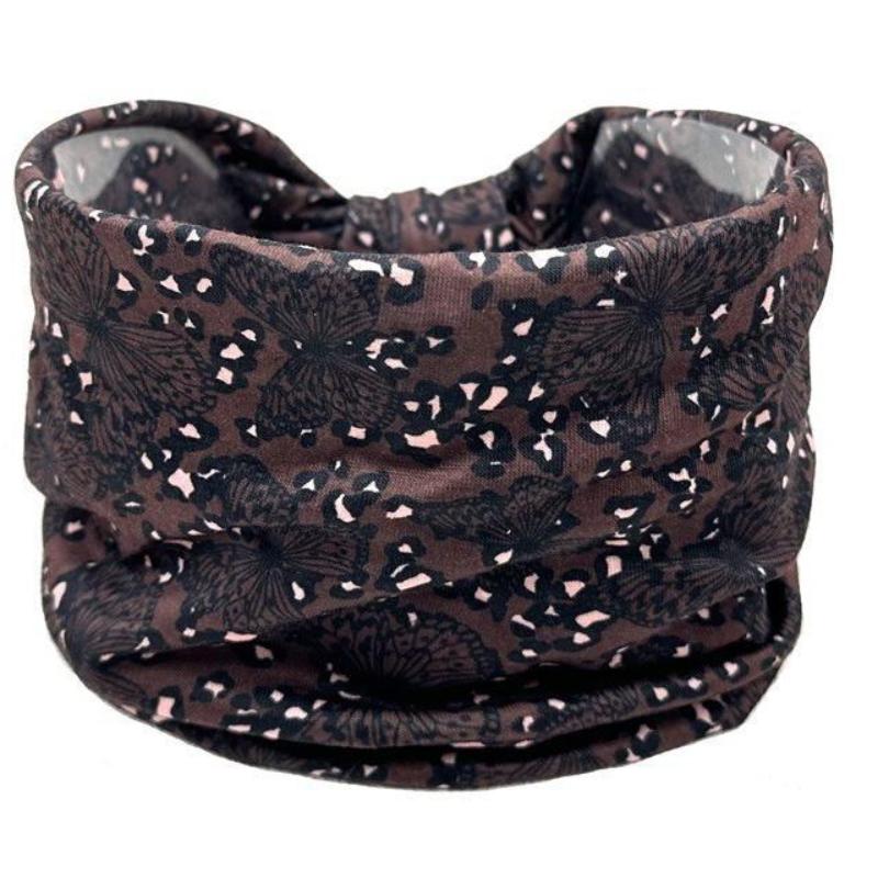 3 Pack Leopard Print Headbands, Knotted Elastic Sports Headbands, Retro Wide Brimmed Cashew Flower Headbands