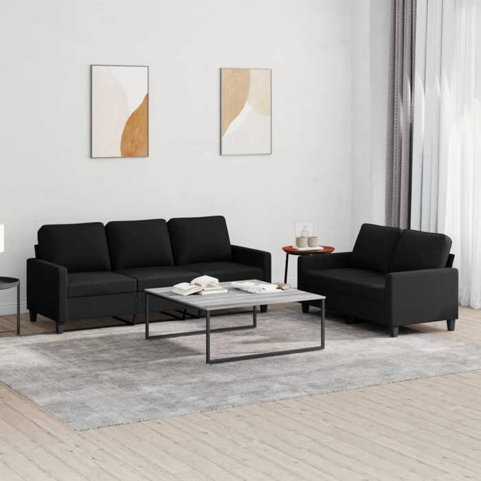 VidaXL Ensemble de Canapés avec Coussins 2 pcs, Canapés avec Accoudoirs et Dossier, Ensemble de Meubles, Mobilier de Salle 3201464