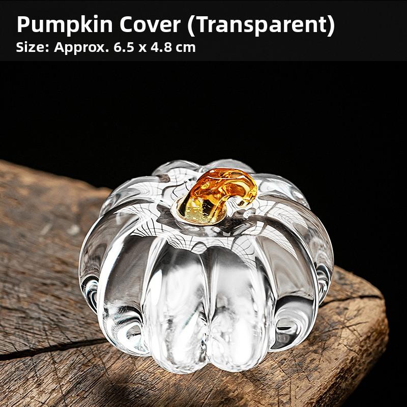 Creative Pumpkin Crystal Glass Lid Tea Pot Holder Tea Pet Decoration Japanese Sle Tea Ceremony Accories Dining Utensils