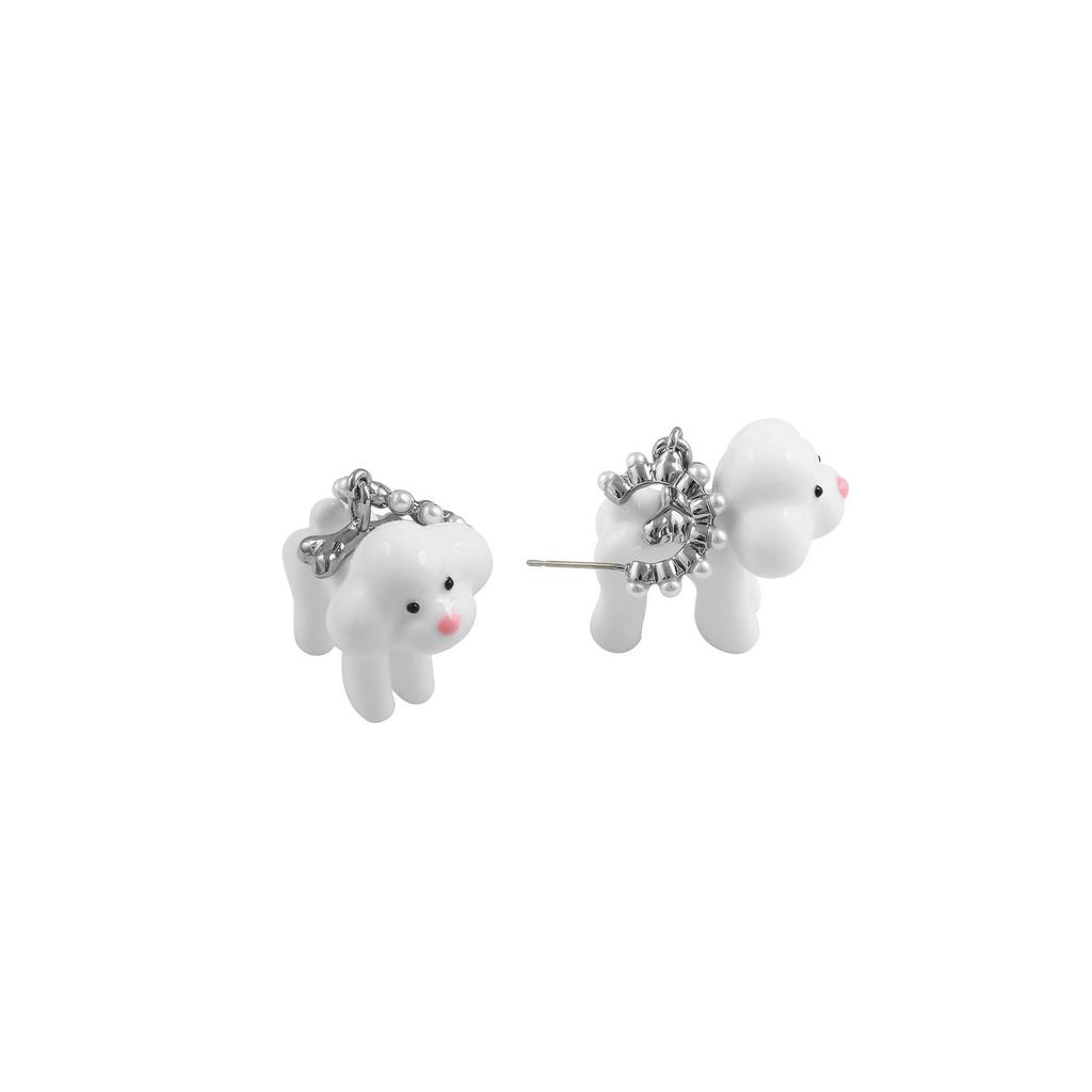 FWIS Love Heart Teddy Necklace & Dog Stud Earrings - Autumn/Winter Versatile Style Sweater Chain