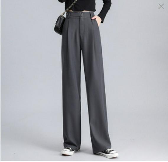 Women's Spring 2025 Straight Leg High Waist Casual Wide Leg Pants