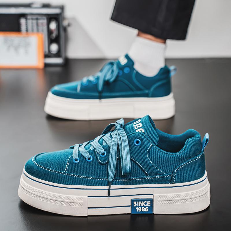 Thick Soled Invisible 10cm Canvas Shoes for Men's Autumn New Breathable Sports and Leisure Versatile Board   Shoes for Men