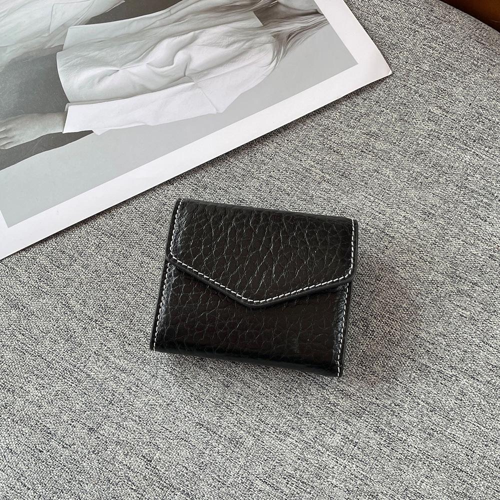 Унисекс Текстурированный Кошелек для Монет из Натуральной Кожи Фирменный Стиль Первый Слой Коровьей Кожи Держатель для Карт Высококачественная Телячья Кожа Мини-Кошелек чёрный