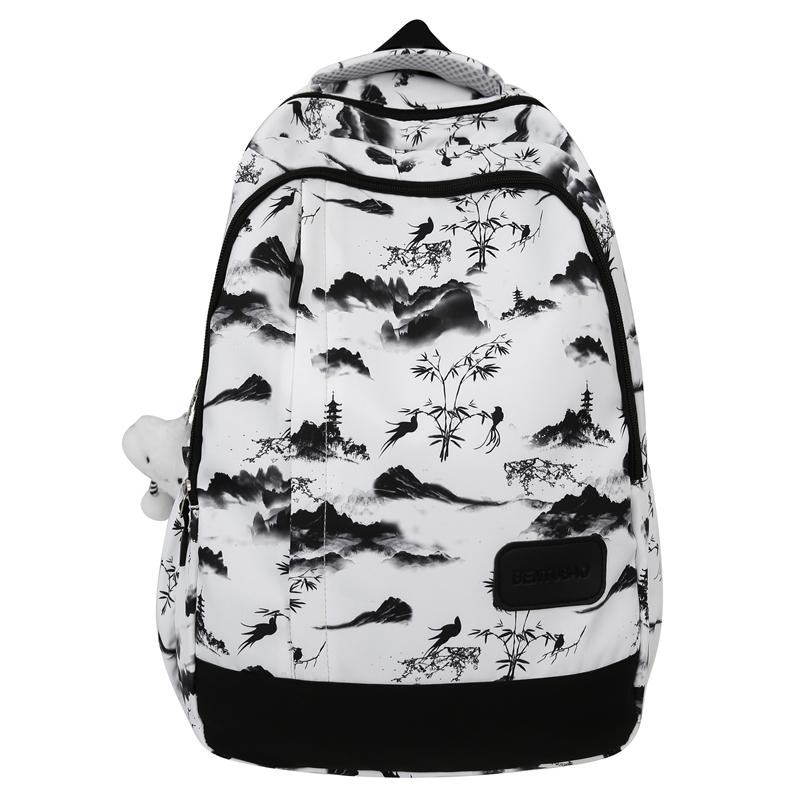 

Школьный рюкзак для младших школьников, женский легкий дорожный рюкзак большой емкости чёрный