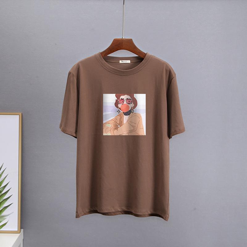 Hirsionsan Kawaii Graphic Printed T Shirts Women Summer Plus Size Harajuku Cotton Tees Oversized Casual Short Sleeves Female Top
