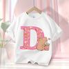 Capybara Cute T-Shirt Children's Anime Capybara Letter Short-Sleeve T-Shirt Girls' Summer Top