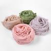 Flocked Bubble Chiffon Scarf Hijabs For Muslim Women Soild Color Breathable Islamic Headscarf Arab Head Scarves