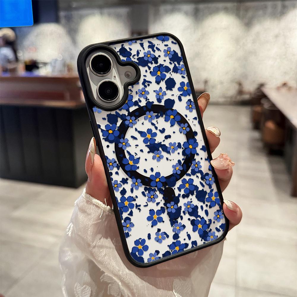 

Full Screen Floral Fragments Magnetic Phone Case For IPhone 17 Air 16 Pro Max 15 Plus 14 13 12 11 Magsafe Cover Case Funda iphone 11 ProMax