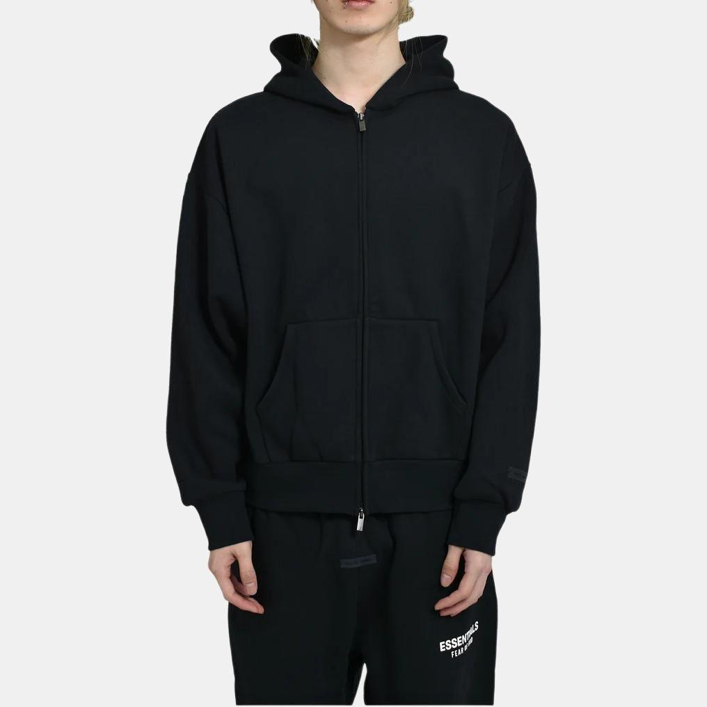 Men's Sweatshirt Fear of God Essentials Classic Hood Zip Up Sweatshirt Black