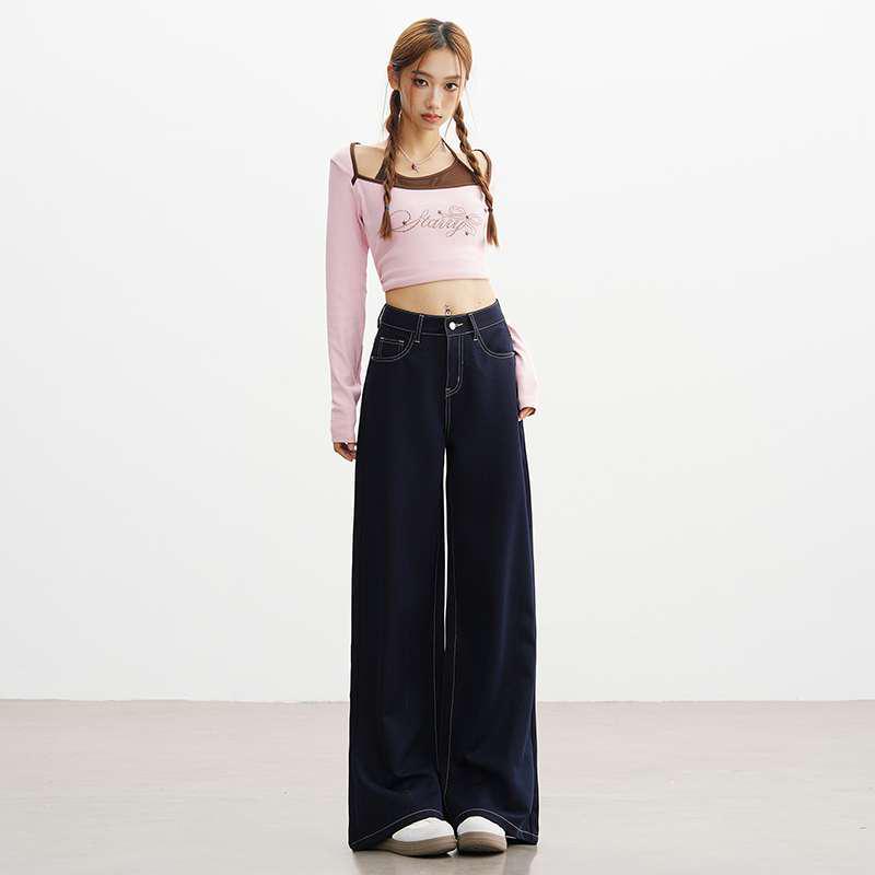 Petite Women s Slim-Fit Wide-Leg Non-Fading Anti-Wrinkle Denim Jeans Extra Large