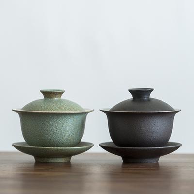 150ml Ceramic Lid Bowl Vintage Tea Bowl Three Talents Bowl