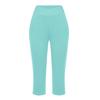 Women  Elastic High Waist 3/4 Pant Casual Active  Fit Wide Capris Leg Pants Trousers With Pockets