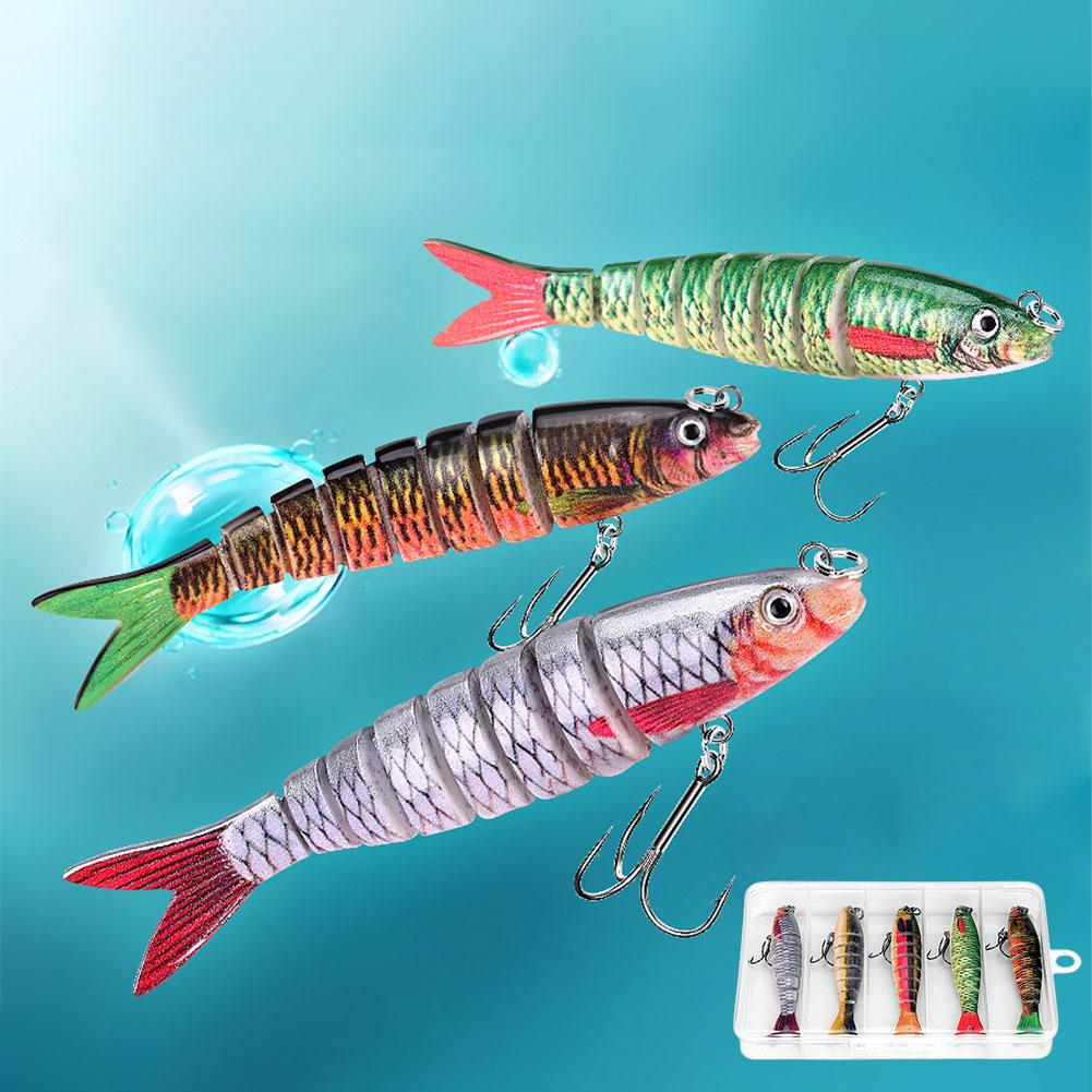 5Pcs Multi Jointed Swimbait with Trehooks Multi-Section Hard Bait Sinking Wobblers Fishing Lures Pike Carp Fishing Tools