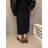 Niche design thick heel single shoes early autumn square head small leather shoes retro Mary Jane shoes women's shoes