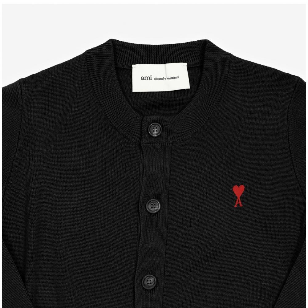 Ami Women S Cardigan Small Heart Logo Fkc361 001 009