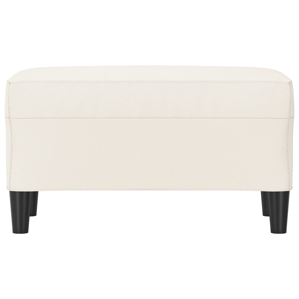 Cream Colored Bench 70 X 35 X 41 Cm Faux Leather