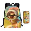 Kinder Cartoon Rucksack Federmäppchen Set Schule Leicht Wirbelsäulenfreundlich Atmungsaktiv Oxford Stoff Mit Lustigem Druckdesign