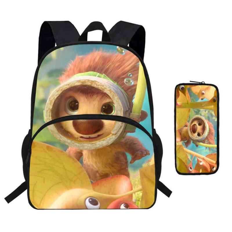 Kinder Cartoon Rucksack Federmäppchen Set Schule Leicht Wirbelsäulenfreundlich Atmungsaktiv Oxford Stoff Mit Lustigem Druckdesign