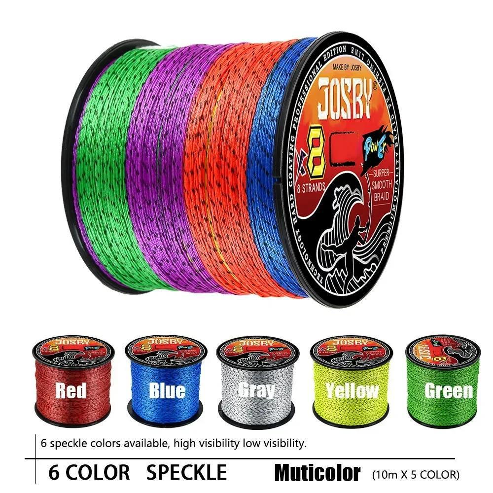 8X Japan Braided Polyethylene Fishing Line - Multi-Filament, Speckled, 100M/300M/500M for Fly, Sea, Saltwater, & Freshwater