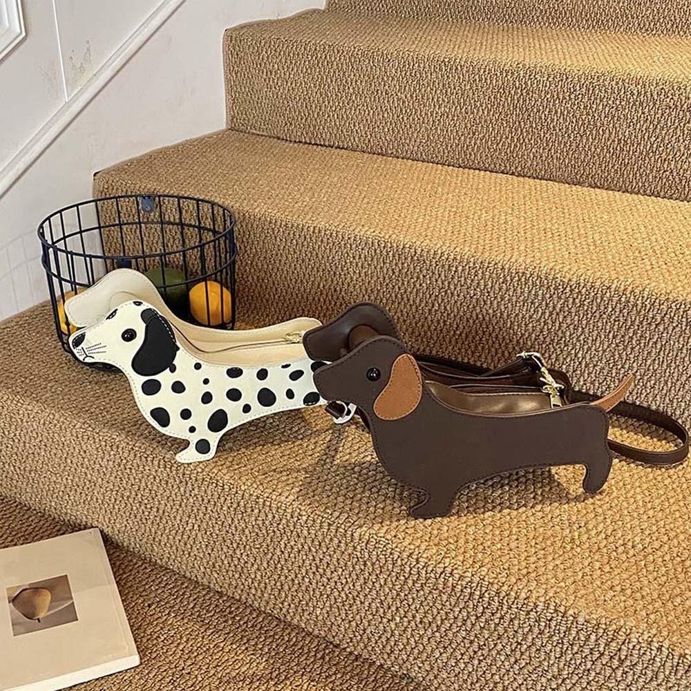 Three-dimensional Dachshund Crossbody Bag Large Capacity Retro Phone Bag  Friends