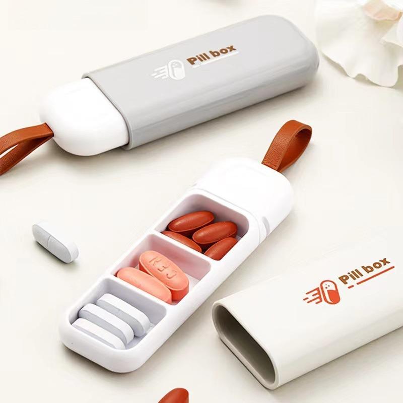 Portable Mini Medicine Box Three-compartment Sealed Moisture-proof Medicine Packaging and Storage Box That Can Be Carried Around