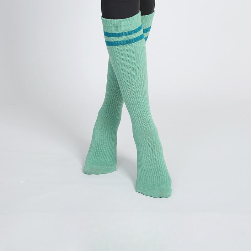 Women Spring and Autumn Yoga Jump Pilates Exercise Fitness Rubber Band Pressure Non Slip Long Socks