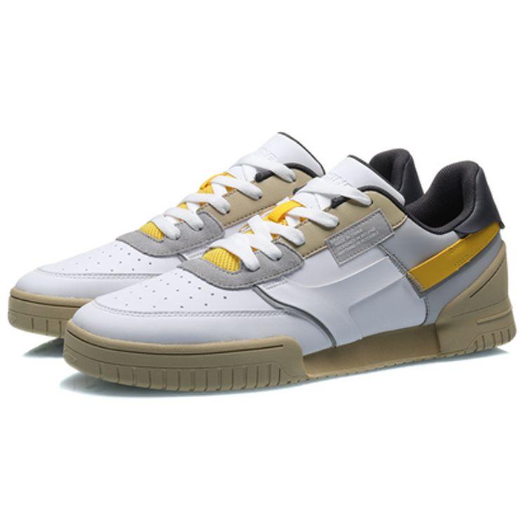 Li-Ning Versatile Strategy Non-Slip Wear-Resistant Low-Top Skate Shoes Men Sneakers White Gray AGCQ305-3