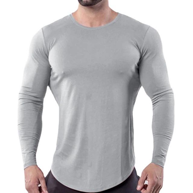 Muscle Fitness Módní sportovní tričko s dlouhým rukávem Strečové Rychleschnoucí Přiléhavé Pánské na basketbal Běh Trénink Gym Oblečení