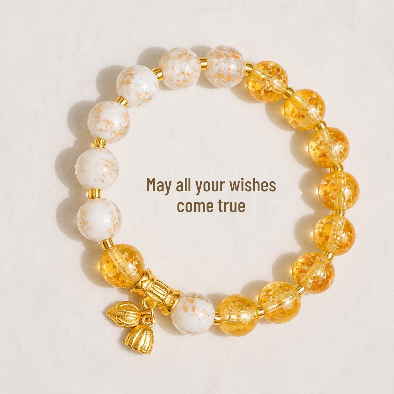 Wutai Mountain Luminous Double Color Beaded Bracelet – Popular High-End Couple Accessory золотой