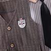 2025 Spring Autumn Toddler Baby Kids Boys Gentleman Clothing Sets Party Wedding Clothes Suit T-shirt+Vest+Pants 3pcs Set 0-4Y