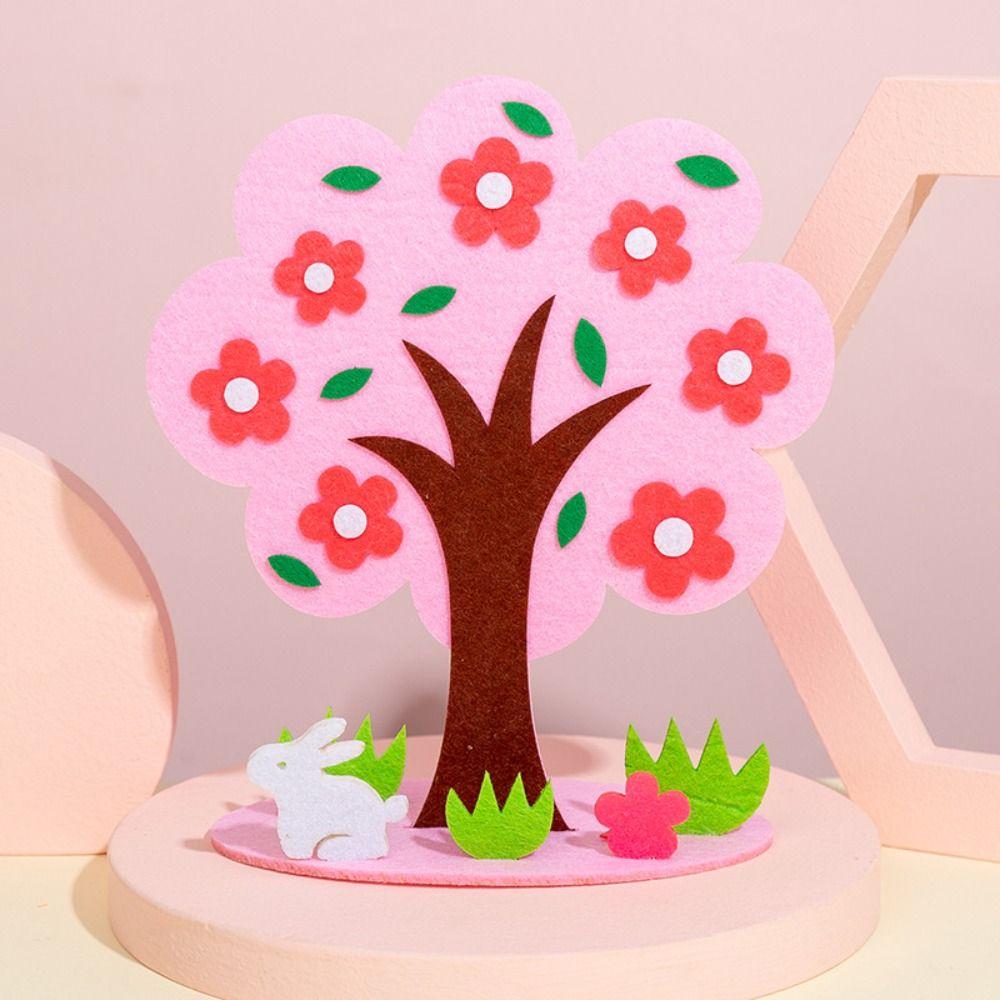 Vibrant Colors Felt Tree Kit Non-Woven Fabric Kids Puzzle Toy DIY Craft Kit Kindergarten Education