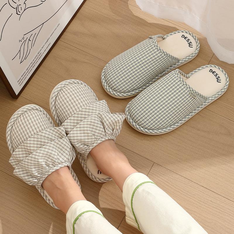 Couple fabric slippers autumn and winter indoor home household bedroom breathable non-slip floor mop