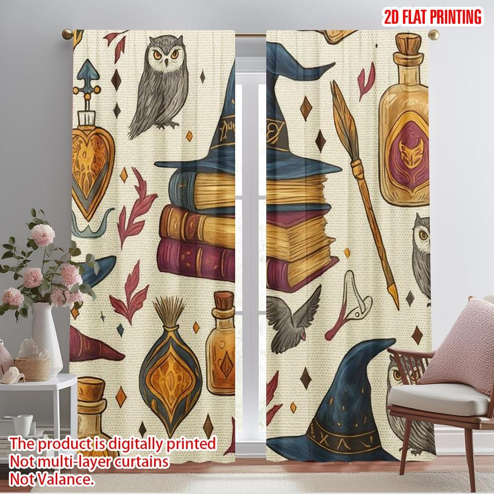 

2 шт., 2D печать на плоскости Занавеска для окна Компендиум волшебников Универсальная полиэстеровая ткань (без удилища) Все сезоны Идеально для жизни 52.50×116.00 CM 2pcs