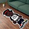 Hip Hop Cartoon Character Shaped Rug, Lead Never Follow Non-Slip Floor Mat for Bedroom Streetwear Decor