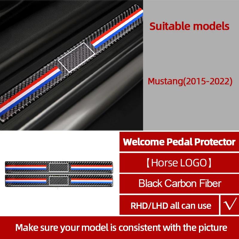 Real Carbon Fiber For Ford Mustang 2015-2022 Center Console Gear Shift Panel Trim Cover Tuning Stickers Car Interior Accessories