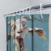 Goat Pattern Waterproof Mold-Proof Shower Curtain Creative Bathroom Curtain Unique Design Stylish Home Decor Complimentary Hook