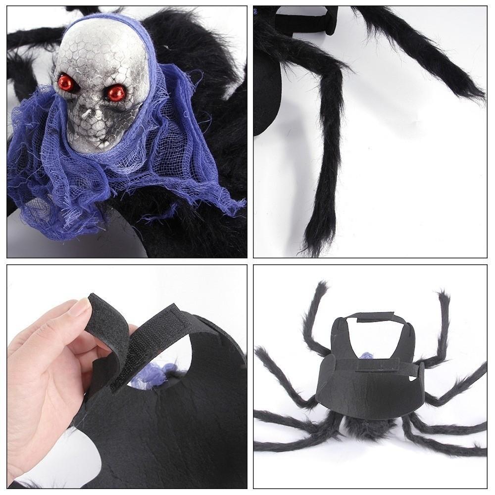 Realistic Cat Spider Outfit Skull Face Design Pet Spider Costume for Prank Prop