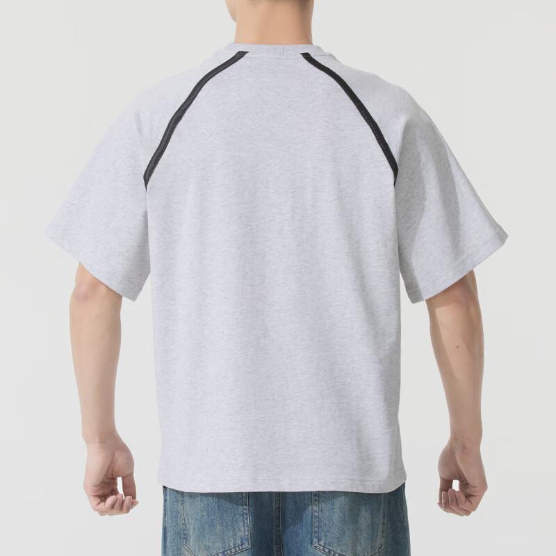 Adidas Badge Of Sport Logo Letter Crew Neck Breathable Striped Raglan Short Sleeve T-Shirt Men T-Shirts Gray IM7839