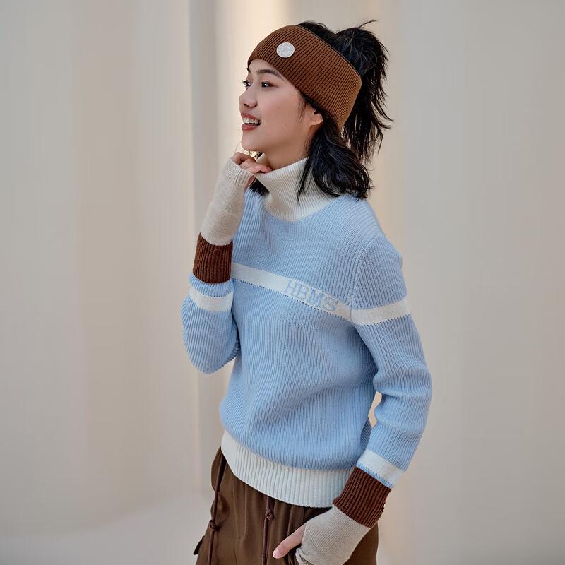 Heilan Home Women's Colorblock Turtleneck Wool Sweater